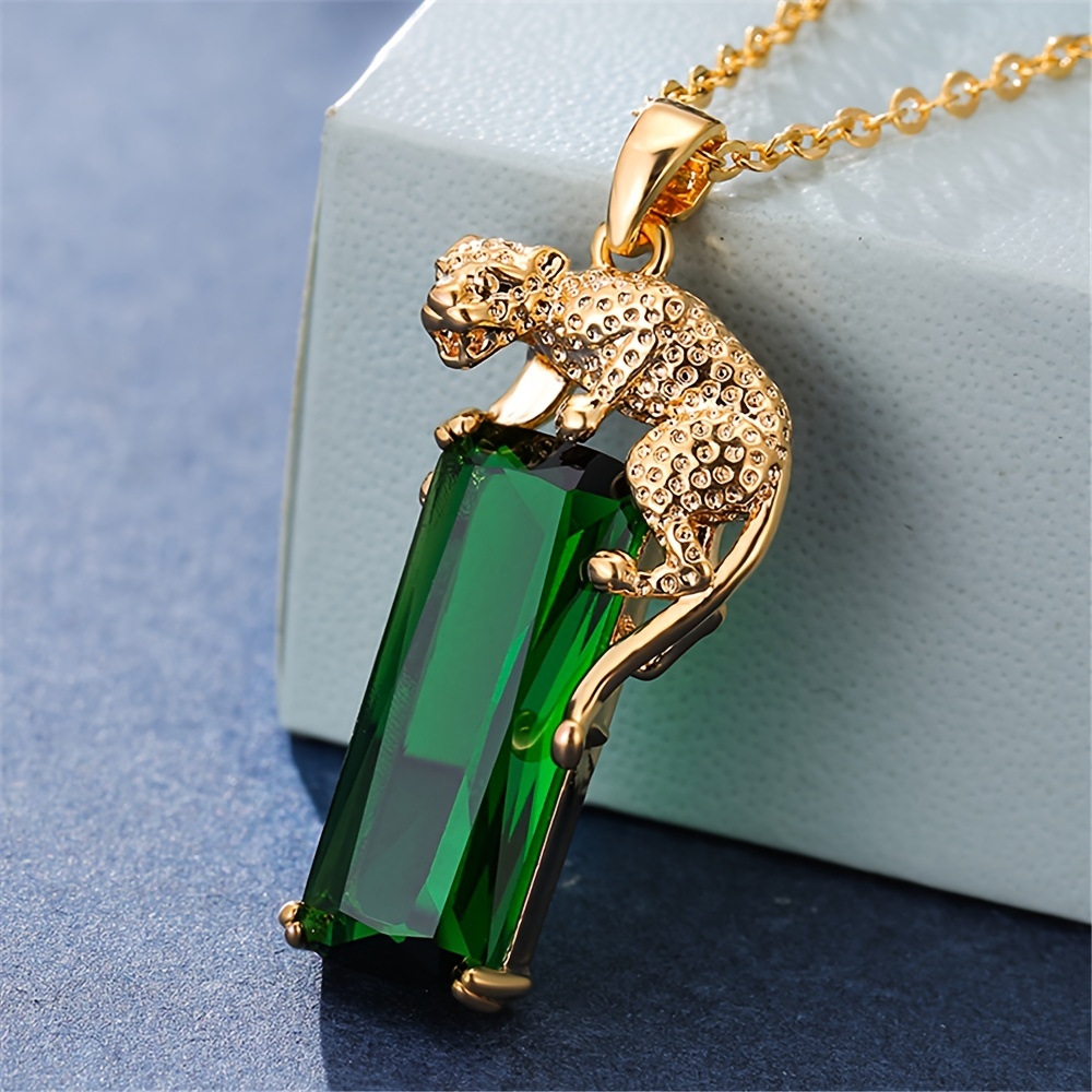 Leopard Print Pendant Necklace with Golden Tone Accent - Ideal Gift